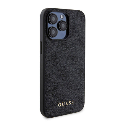 iPhone 15 Pro Max Kılıf Guess Orjinal Lisanslı M-safe Şarj Özellikli Yazı Logolu 4G Desenli Kapak + Powerbank 5000mAh 2in1 Set