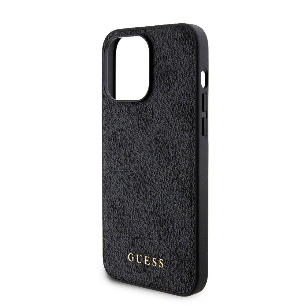 iPhone 15 Pro Max Kılıf Guess Orjinal Lisanslı M-safe Şarj Özellikli Yazı Logolu 4G Desenli Kapak + Powerbank 5000mAh 2in1 Set