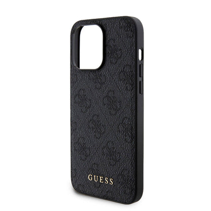 iPhone 15 Pro Max Kılıf Guess Orjinal Lisanslı M-safe Şarj Özellikli Yazı Logolu 4G Desenli Kapak + Powerbank 5000mAh 2in1 Set
