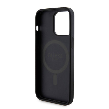 iPhone 15 Pro Max Kılıf Guess Orjinal Lisanslı M-safe Şarj Özellikli Yazı Logolu 4G Desenli Kapak + Powerbank 5000mAh 2in1 Set