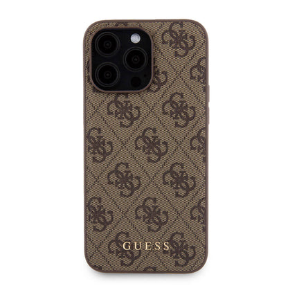iPhone 15 Pro Max Kılıf Guess Orjinal Lisanslı M-safe Şarj Özellikli Yazı Logolu 4G Desenli Kapak + Powerbank 5000mAh 2in1 Set