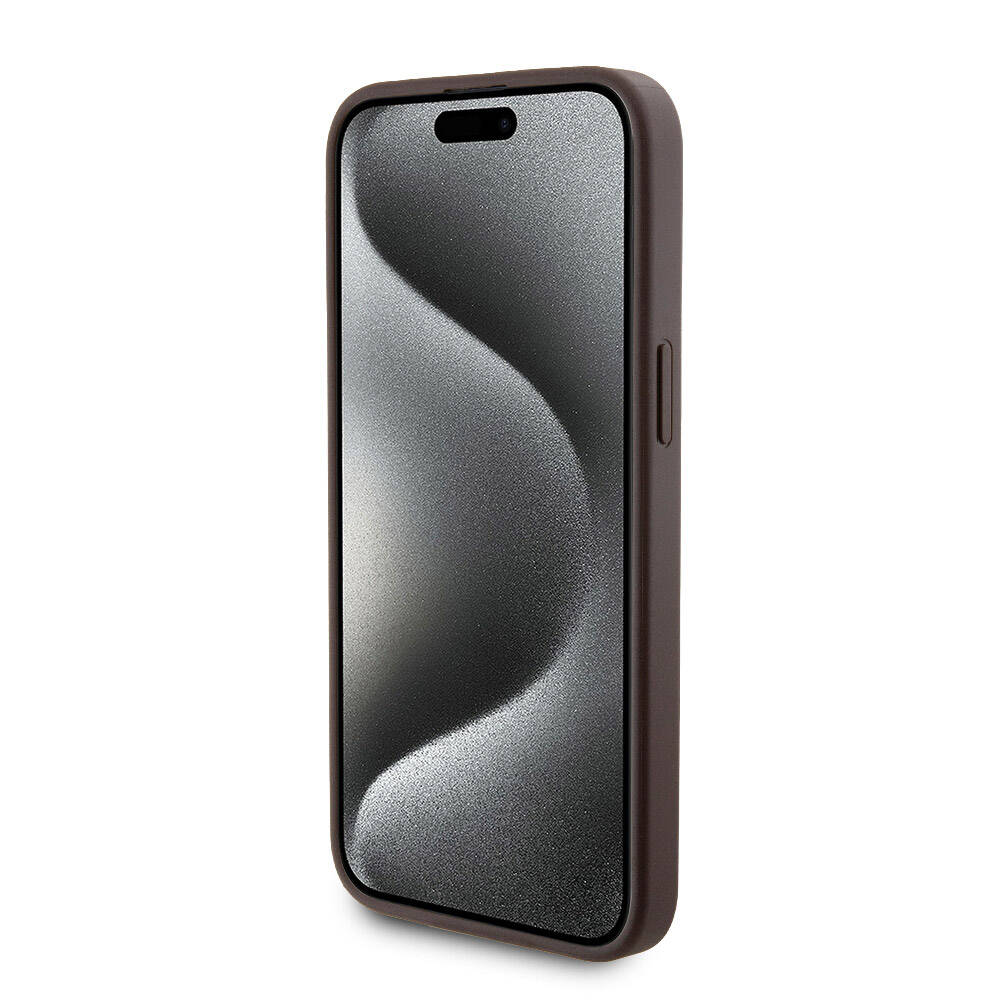 iPhone 15 Pro Max Kılıf Guess Orjinal Lisanslı M-safe Şarj Özellikli Yazı Logolu 4G Desenli Kapak + Powerbank 5000mAh 2in1 Set