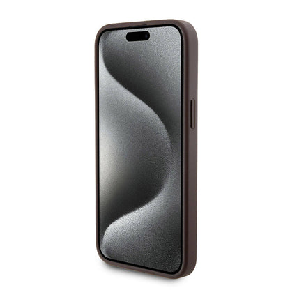 iPhone 15 Pro Max Kılıf Guess Orjinal Lisanslı M-safe Şarj Özellikli Yazı Logolu 4G Desenli Kapak + Powerbank 5000mAh 2in1 Set