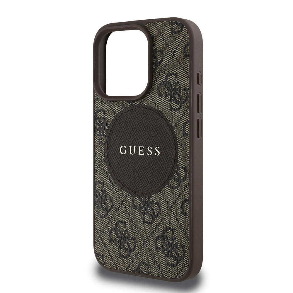 iPhone 15 Pro Max Kılıf Guess Orjinal Lisanslı M-safe Şarj Özellikli Yazı Logolu Circle Classic Kapak
