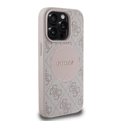 iPhone 15 Pro Max Kılıf Guess Orjinal Lisanslı M-safe Şarj Özellikli Yazı Logolu Circle Classic Kapak