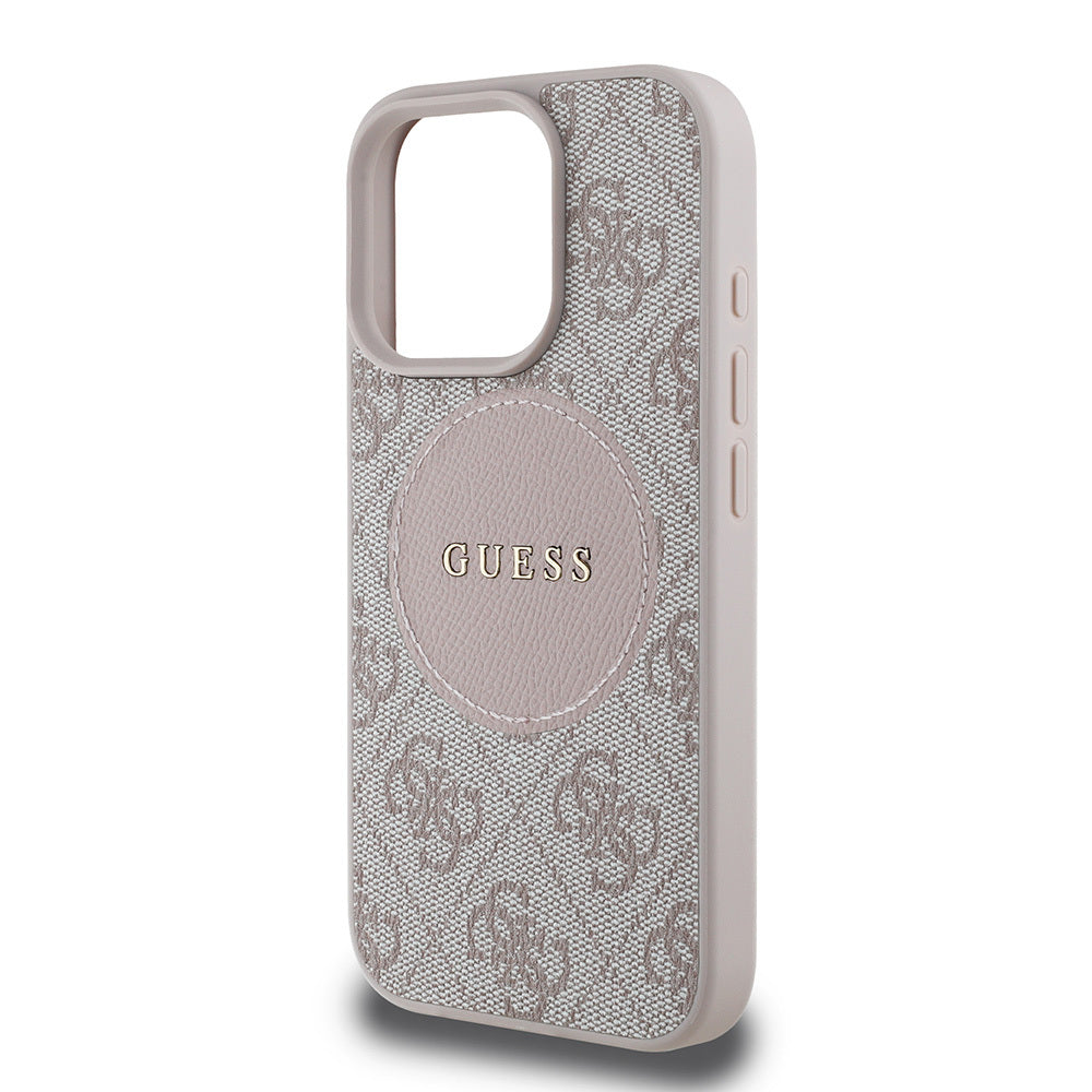 iPhone 15 Pro Max Kılıf Guess Orjinal Lisanslı M-safe Şarj Özellikli Yazı Logolu Circle Classic Kapak
