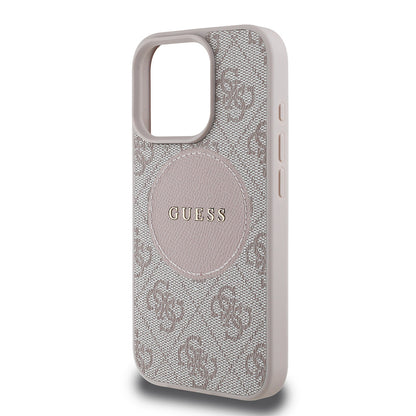 iPhone 15 Pro Max Kılıf Guess Orjinal Lisanslı M-safe Şarj Özellikli Yazı Logolu Circle Classic Kapak