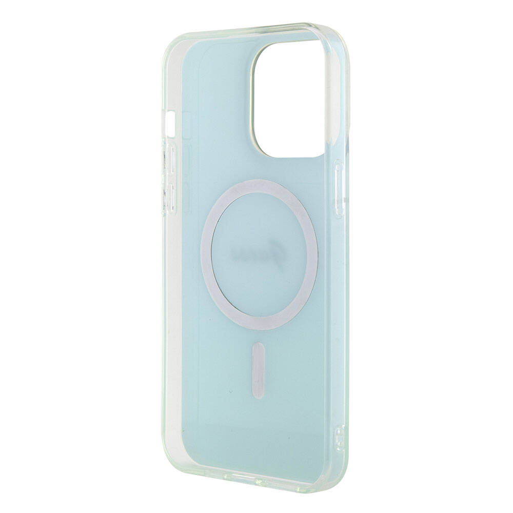 iPhone 15 Pro Max Kılıf Guess Orjinal Lisanslı M-safe Şarj Özellikli Yazı Logolu Iridescent Kapak