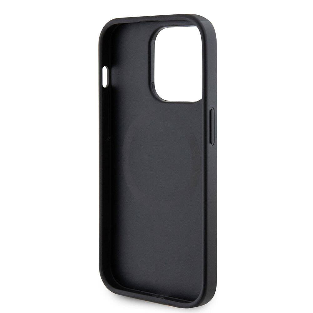 iPhone 15 Pro Max Kılıf Guess Orjinal Lisanslı M-safe Şarj Özellikli Yazı Logolu Saffiano Kapak