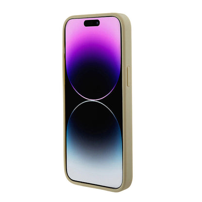 iPhone 15 Pro Max Kılıf Guess Orjinal Lisanslı M-safe Şarj Özellikli Yazı Logolu Saffiano Kapak