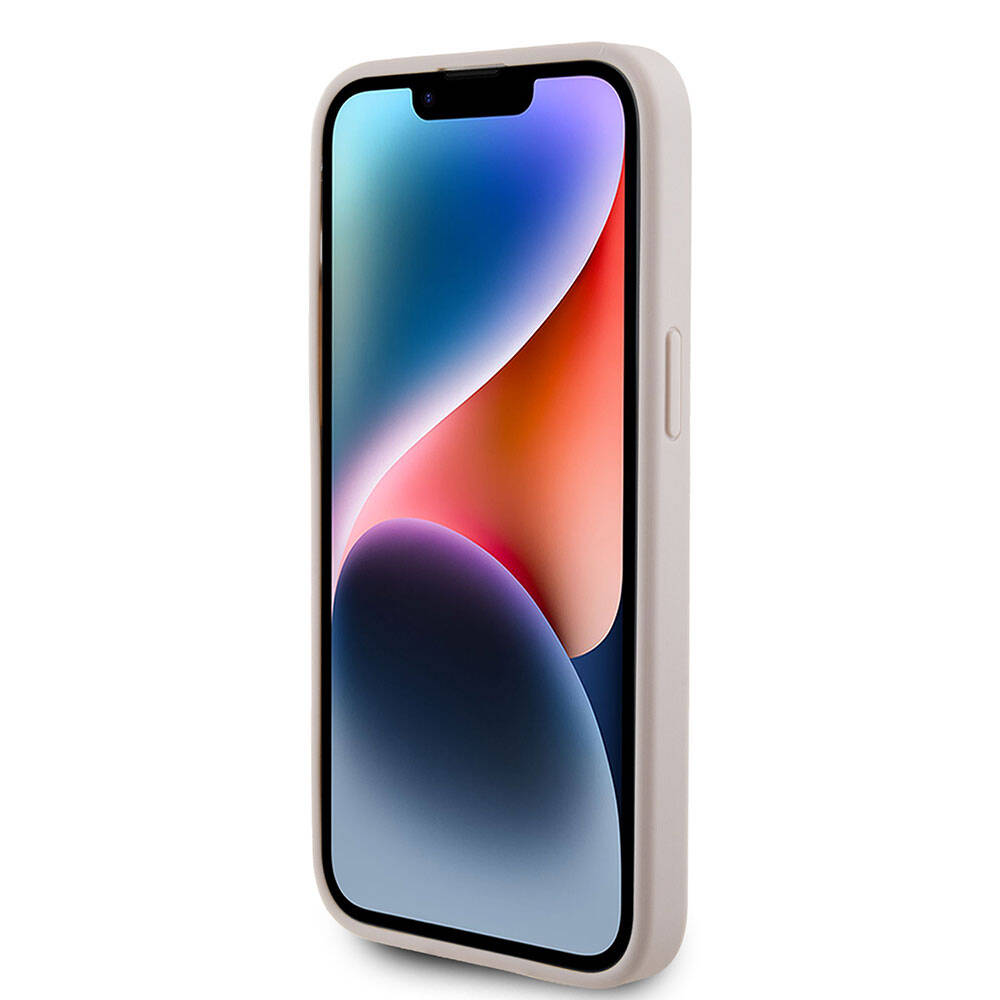 iPhone 15 Pro Max Kılıf Guess Orjinal Lisanslı M-safe Şarj Özellikli Yazı Logolu Saffiano Kapak