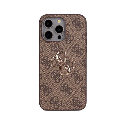 iPhone 15 Pro Max Kılıf Guess Orjinal Lisanslı PU Deri 4G Büyük Metal Logolu Çapraz Vücut Askılı Kapak