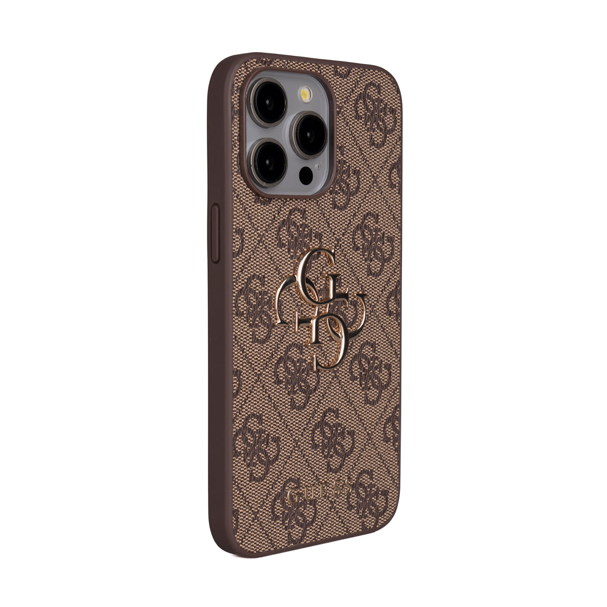 iPhone 15 Pro Max Kılıf Guess Orjinal Lisanslı PU Deri 4G Büyük Metal Logolu Çapraz Vücut Askılı Kapak