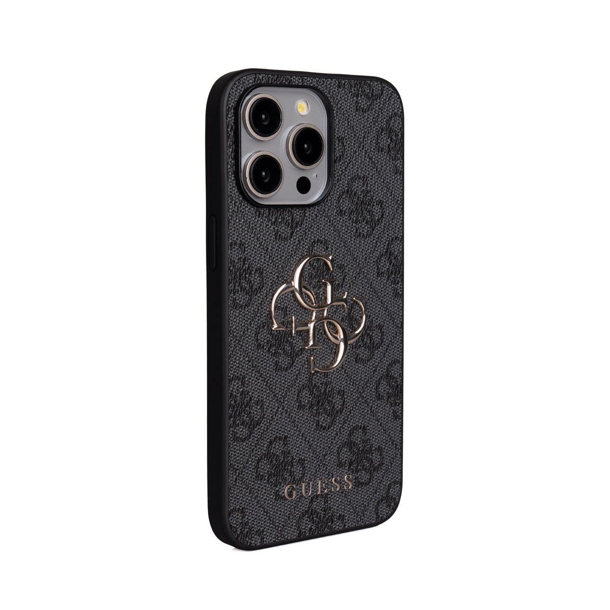 iPhone 15 Pro Max Kılıf Guess Orjinal Lisanslı PU Deri 4G Büyük Metal Logolu Çapraz Vücut Askılı Kapak
