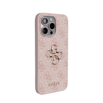 iPhone 15 Pro Max Kılıf Guess Orjinal Lisanslı PU Deri 4G Büyük Metal Logolu Çapraz Vücut Askılı Kapak