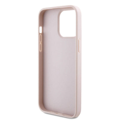 iPhone 15 Pro Max Kılıf Guess Orjinal Lisanslı PU Deri Askılı Taşlı Üçgen Logo 4G Desenli Strass Crossbody Kapak