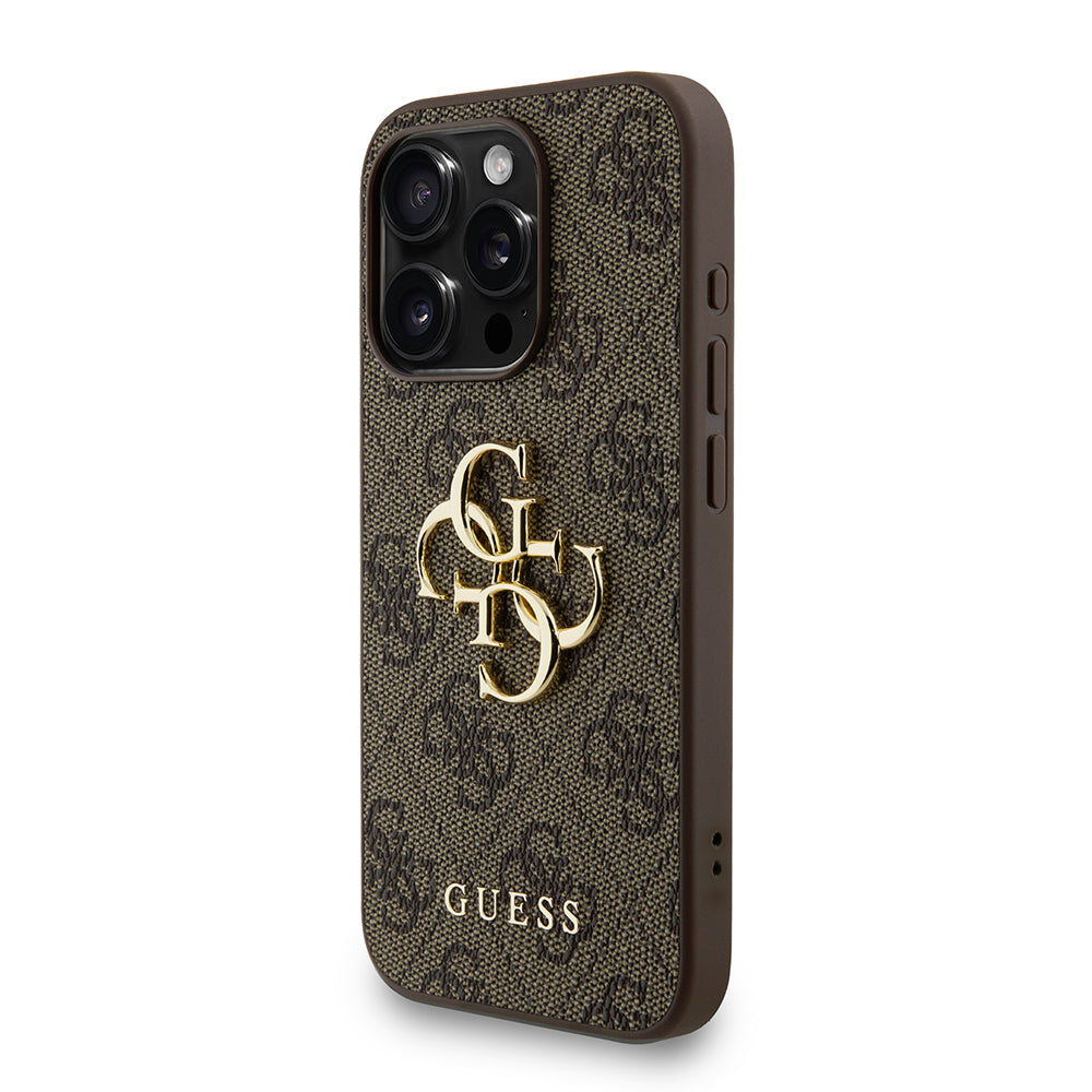 iPhone 15 Pro Max Kılıf Guess Orjinal Lisanslı PU Deri Bilek Askı İpli Metal Büyük 4G ve Yazı Logolu Kapak
