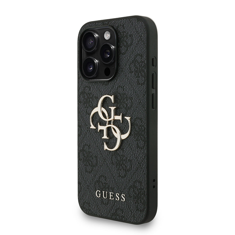 iPhone 15 Pro Max Kılıf Guess Orjinal Lisanslı PU Deri Bilek Askı İpli Metal Büyük 4G ve Yazı Logolu Kapak