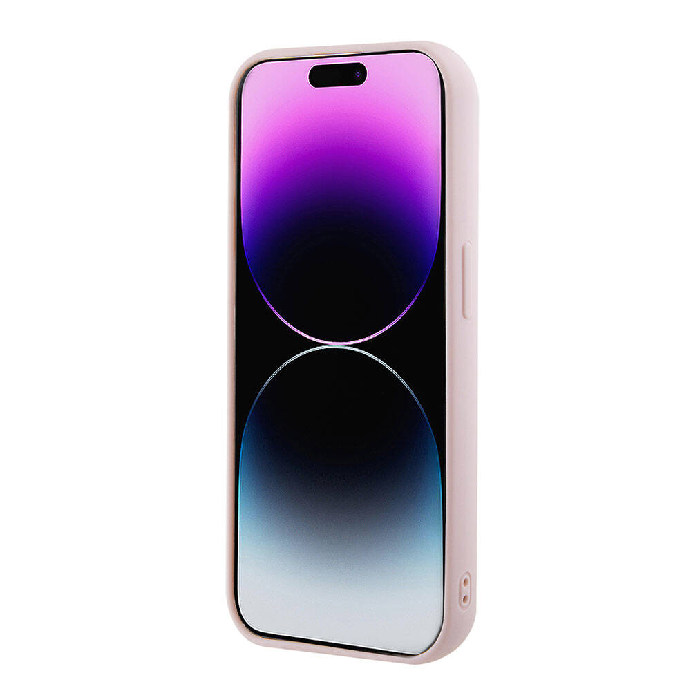 iPhone 15 Pro Max Kılıf Guess Orjinal Lisanslı PU Deri Metal Yazı Logolu Kapitone Kapak