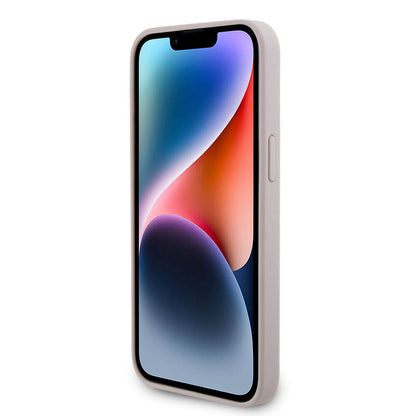iPhone 15 Pro Max Kılıf Guess Orjinal Lisanslı PU Deri Taşlı Üçgen Logo 4G Desenli Strass Kapak