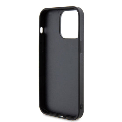 iPhone 15 Pro Max Kılıf Guess Orjinal Lisanslı Taşlı Arka Yüzey Metal Yazı Logolu Kapak