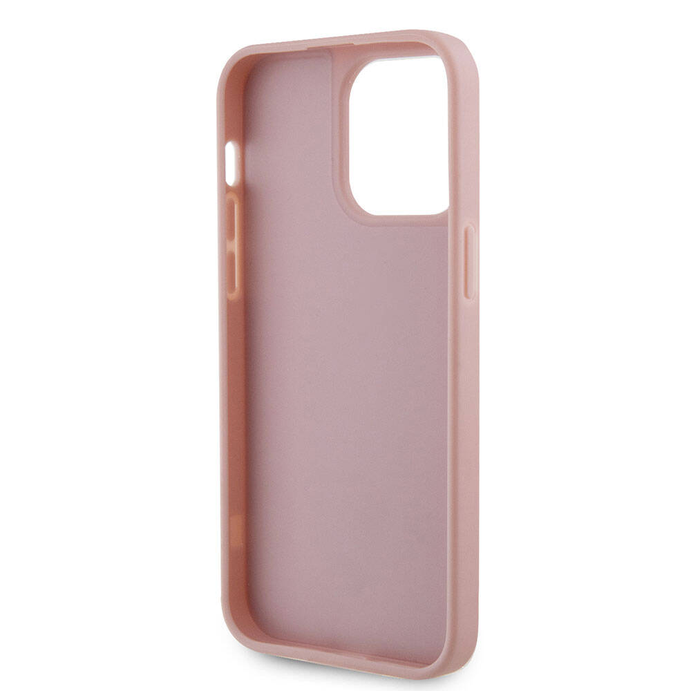 iPhone 15 Pro Max Kılıf Guess Orjinal Lisanslı Taşlı Arka Yüzey Üçgen Logolu Kapak
