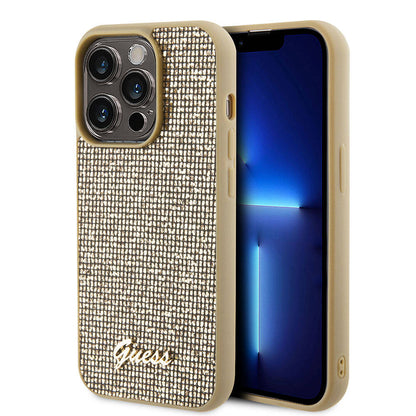 iPhone 15 Pro Max Kılıf Guess Orjinal Lisanslı Yazı Logolu Disco Script Metal Kapak