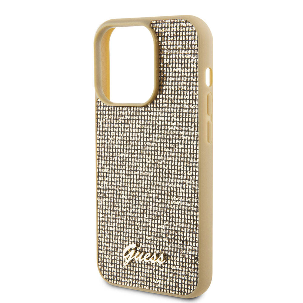 iPhone 15 Pro Max Kılıf Guess Orjinal Lisanslı Yazı Logolu Disco Script Metal Kapak