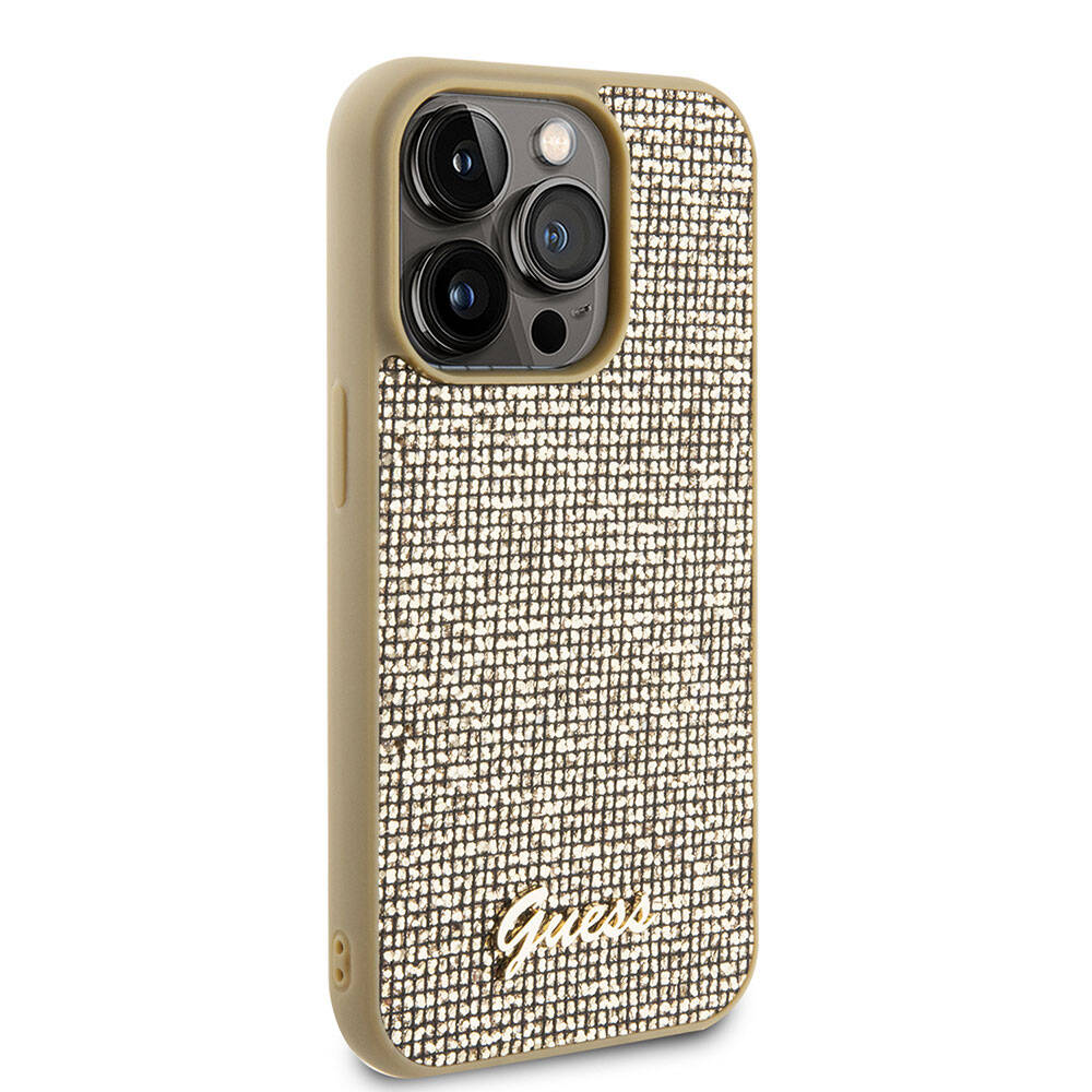 iPhone 15 Pro Max Kılıf Guess Orjinal Lisanslı Yazı Logolu Disco Script Metal Kapak
