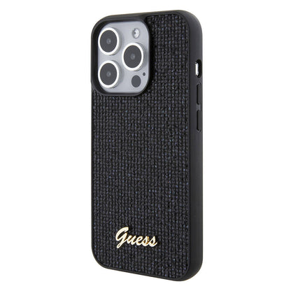 iPhone 15 Pro Max Kılıf Guess Orjinal Lisanslı Yazı Logolu Disco Script Metal Kapak