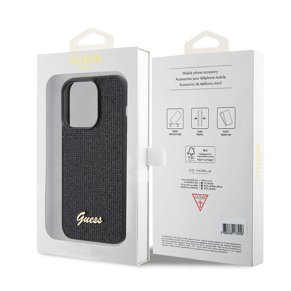 iPhone 15 Pro Max Kılıf Guess Orjinal Lisanslı Yazı Logolu Disco Script Metal Kapak
