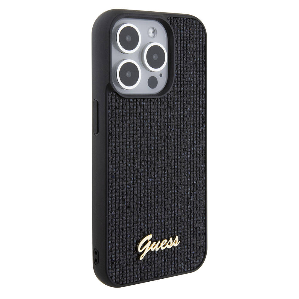 iPhone 15 Pro Max Kılıf Guess Orjinal Lisanslı Yazı Logolu Disco Script Metal Kapak