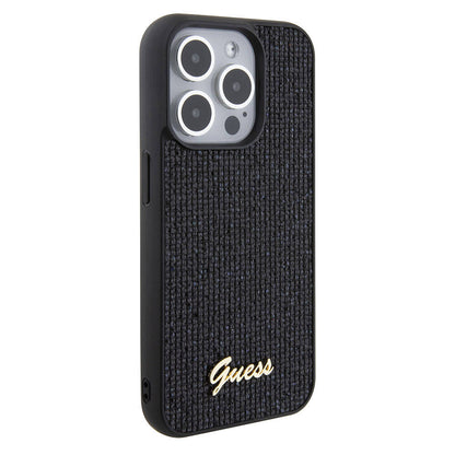 iPhone 15 Pro Max Kılıf Guess Orjinal Lisanslı Yazı Logolu Disco Script Metal Kapak