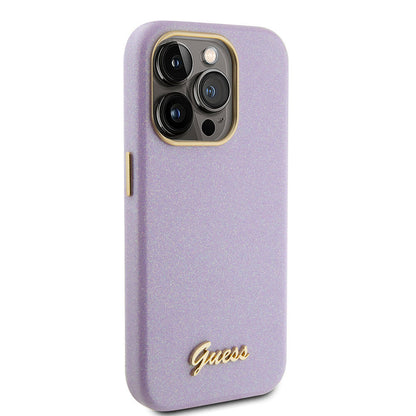 iPhone 15 Pro Max Kılıf Guess Orjinal Lisanslı Yazı Logolu Glitter Glossy Script Kapak
