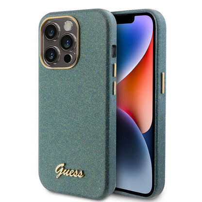 iPhone 15 Pro Max Kılıf Guess Orjinal Lisanslı Yazı Logolu Glitter Glossy Script Kapak