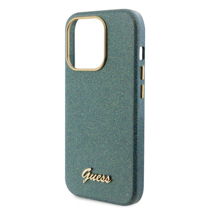 iPhone 15 Pro Max Kılıf Guess Orjinal Lisanslı Yazı Logolu Glitter Glossy Script Kapak