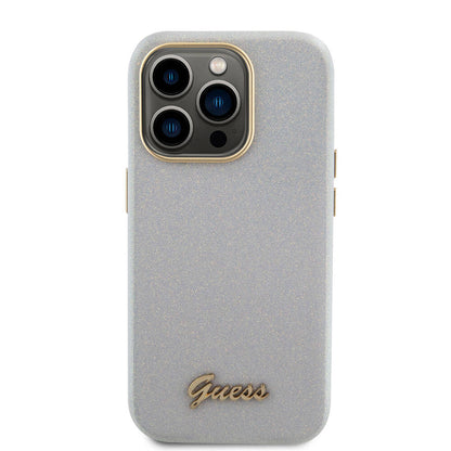 iPhone 15 Pro Max Kılıf Guess Orjinal Lisanslı Yazı Logolu Glitter Glossy Script Kapak