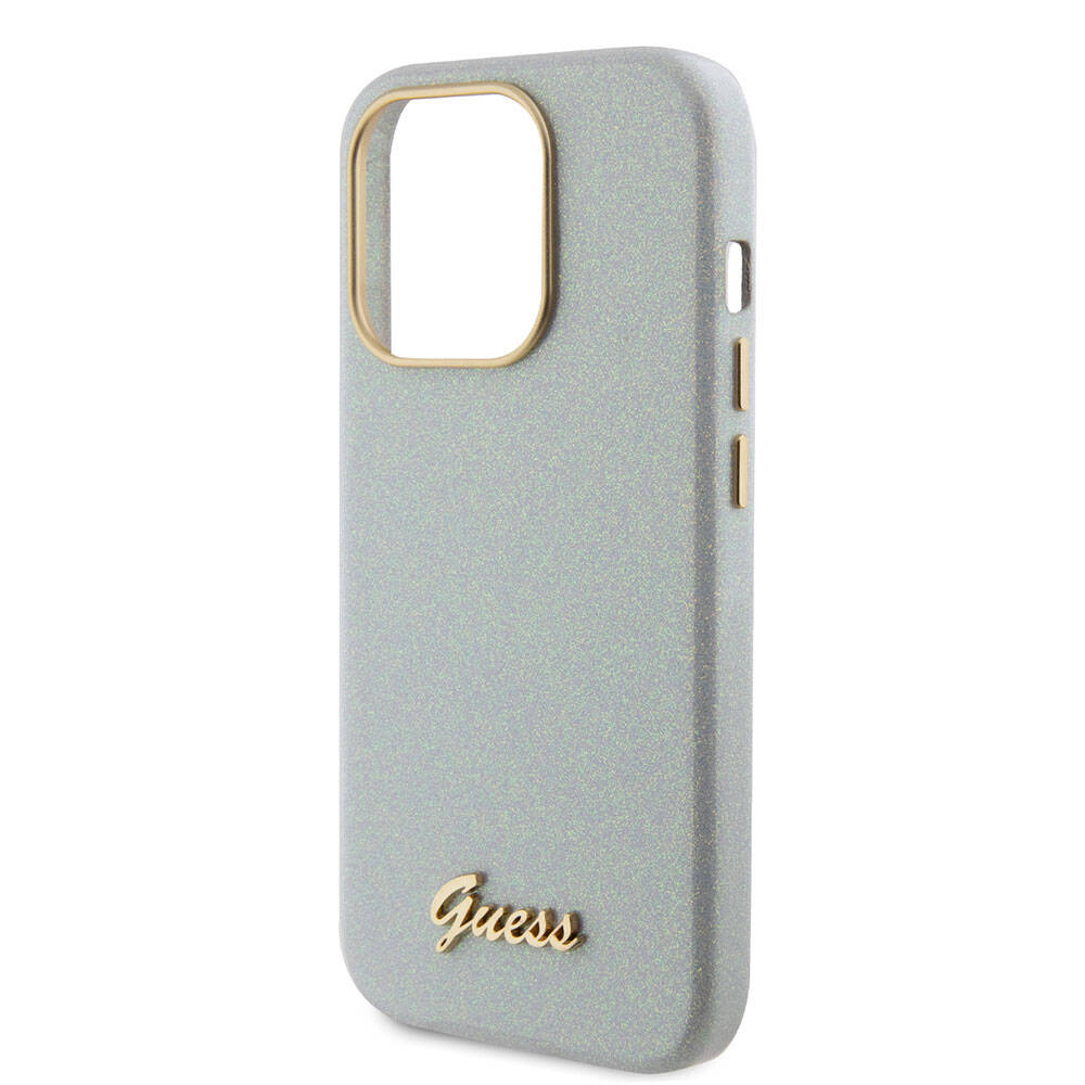 iPhone 15 Pro Max Kılıf Guess Orjinal Lisanslı Yazı Logolu Glitter Glossy Script Kapak