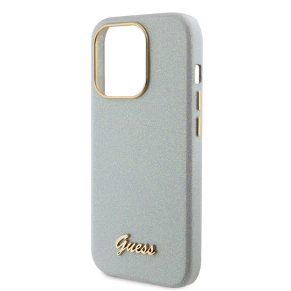 iPhone 15 Pro Max Kılıf Guess Orjinal Lisanslı Yazı Logolu Glitter Glossy Script Kapak