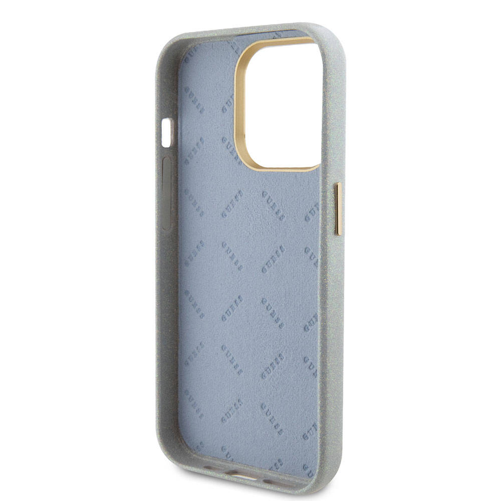 iPhone 15 Pro Max Kılıf Guess Orjinal Lisanslı Yazı Logolu Glitter Glossy Script Kapak