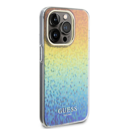 iPhone 15 Pro Max Kılıf Guess Orjinal Lisanslı Yazı Logolu Mirror Disco Kapak