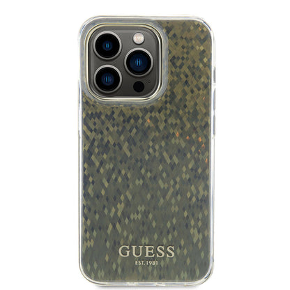 iPhone 15 Pro Max Kılıf Guess Orjinal Lisanslı Yazı Logolu Mirror Disco Kapak