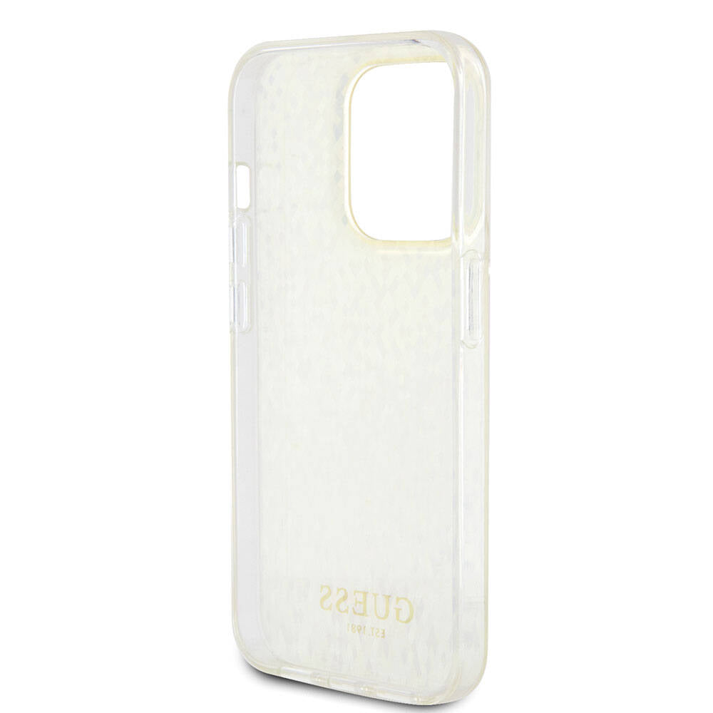 iPhone 15 Pro Max Kılıf Guess Orjinal Lisanslı Yazı Logolu Mirror Disco Kapak
