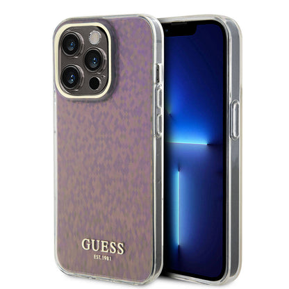 iPhone 15 Pro Max Kılıf Guess Orjinal Lisanslı Yazı Logolu Mirror Disco Kapak