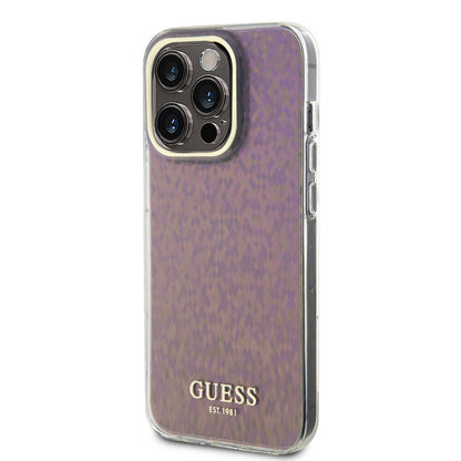 iPhone 15 Pro Max Kılıf Guess Orjinal Lisanslı Yazı Logolu Mirror Disco Kapak