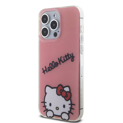 iPhone 15 Pro Max Kılıf Hello Kitty Orjinal Lisanslı Askılı Yazı ve İkonik Logolu Daydreaming Kapak