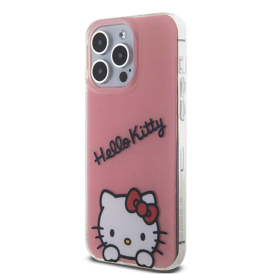 iPhone 15 Pro Max Kılıf Hello Kitty Orjinal Lisanslı Askılı Yazı ve İkonik Logolu Daydreaming Kapak