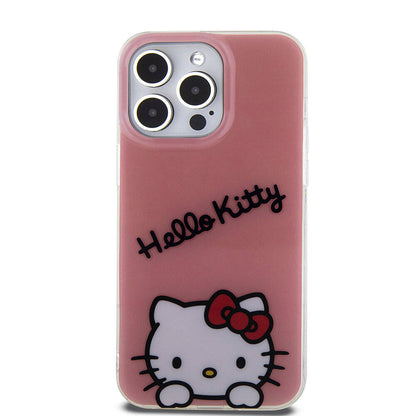iPhone 15 Pro Max Kılıf Hello Kitty Orjinal Lisanslı Askılı Yazı ve İkonik Logolu Daydreaming Kapak