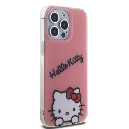 iPhone 15 Pro Max Kılıf Hello Kitty Orjinal Lisanslı Askılı Yazı ve İkonik Logolu Daydreaming Kapak