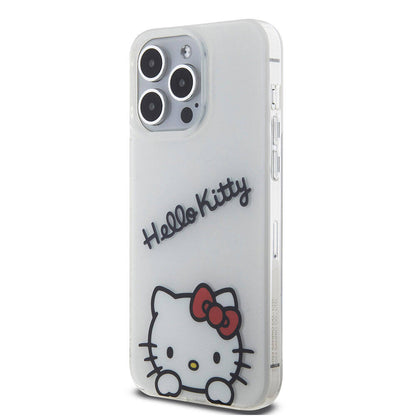 iPhone 15 Pro Max Kılıf Hello Kitty Orjinal Lisanslı Askılı Yazı ve İkonik Logolu Daydreaming Kapak